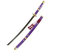 AMONT - Réplique de Katana Japonais en Bambou - Modèle Enma Zoro Lilas en Bois - Série One Piece - 107 Cm