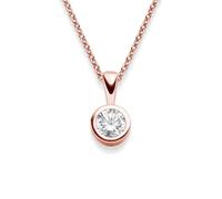 Amoonic Collier Femme Or Rose (Argent 925 plaqué Or Rose) Pendentif Solitaire Zircon | Idée Cadeau Femmes Copine Fille Maman Petite Amie Anniversaire Amour | Bijoux Femme