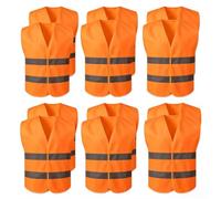 Amoonlin Gilet de Sécurité, 12 Pièces Orange Gilet de Sécurité Réfléchissant, Gilet de Sécurité Haute Visibilité, Gilet Réfléchissant, Gilet Réfléchissant de Voiture, pour Conducteurs, Travailleurs