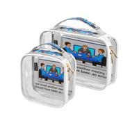 Amooorous 2 Pack English Phrase Black Humour Clear Décoratif Hommes Trousse de Toilette pour Voyage TSA Approuvé Portable Clear Cosmétique Sac Airport Airline Compliant le maquillage para, Anglais,