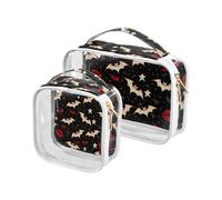 Amooorous 2 Pack Gothique Style Darkness Rouge Lèvres Clair Décoratif Hommes Trousse De Toilette Hommes, TSA Approuvé Étanche Cosmétique Sacs Pour Femmes Pour Portefeuille Hommes Rasage Kit Bolsa de,