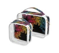 Amooorous 2 Pack Paris Terre Pays Couleur Vive Clair Décoratif Hommes Trousse De Toilette Hommes, TSA Approuvé Transparent Voyage Cosmétique Sac À Raser Essentiels De Maquillage Para, Paris Terre,