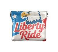 Amooorous 4th of July Independence Day Black Bird Liberty Ride Portefeuille en cuir pour femme Porte-monnaie unique pour femme, 4th of July Independence Day Black Bird Liberty Ride, 1 size