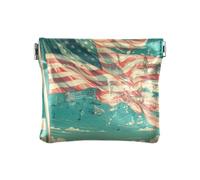 Amooorous 4th of July Independence Day Music Notes Blue Sky Petit sac à main en cuir pour femme Pochette de rangement unique pour femme, 4 juillet Independence Day notes de musique ciel bleu, 1 size