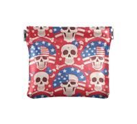 Amooorous 4th of July Independence Day - Petit sac à main en cuir avec tête de mort blanche - Organisateur de bijoux unique pour homme et femme, Crâne blanc du 4 juillet, 1 size