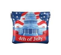 Amooorous 4th of July Independence Day White House Petit porte-monnaie en cuir pour femme, 4 juillet Jour de l'indépendance Maison Blanche, 1 size