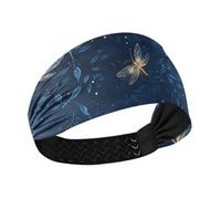 Amooorous A Few Lovely Fireflies Flew in The Dark Blue Moisture Wicking Bandeau élastique pour femme pour course à pied, cyclisme, volley-ball, diadèmes para el pelo de mujer