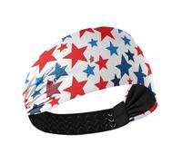 Amooorous Bandeau confortable anti-humidité avec drapeau américain pour femme, bandes élastiques pour la tête, pour le sport, le tennis, usage quotidien, banda para la cabeza