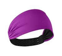 Amooorous Bandeau de course à pied extensible violet foncé uni uni antidérapant pour les cheveux des femmes pour le sport athlétique, le yoga, le volley-ball, banda para el cabello