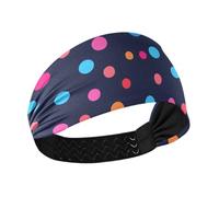 Amooorous Bandeau de sport moderne et coloré à pois noirs antidérapants pour le tennis, les entraînements, banda para la cabeza