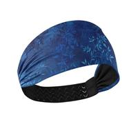 Amooorous Bandeau de yoga élastique antidérapant Motif fleurs Bleu vintage Pour cyclisme, volley-ball, yoga, diadèmes para el pelo de mujer
