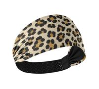 Amooorous Bandeau de yoga extensible avec imprimé léopard à paillettes pour femme pour la randonnée, un usage quotidien, gym, diadémies para mujer