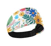 Amooorous Bandeau d'été multicolore floral brillant coloré rafraîchissant bandeau extensible large pour les cheveux des femmes pour se laver le visage sport athlétique usage quotidien diadèmes para ni