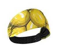 Amooorous Bandeau doux antidérapant jaune citron élastique pour la tête pour entraînement basket-ball usage quotidien cintillos de pelo para mujeres