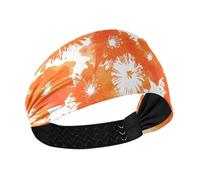 Amooorous Bandeau élastique élastique avec motif fleurs tie-dye orange pour entraînement, tennis, entraînement cintillos de pelo para mujeres