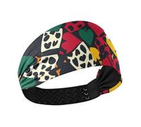 Amooorous Bandeau épais élastique pour femme Motif peau de guépard Texas Hold'em Évacuation de l'humidité Pour volley-ball, sport, basket-ball