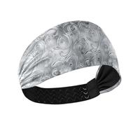Amooorous Bandeau vintage argenté avec fleurs d'épines antidérapantes et confortables pour femme, bandeau extensible pour femme, pour gym, tennis, basket-ball, diadémies para ni