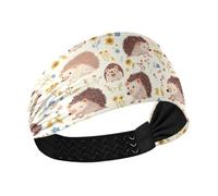 Amooorous Bandeaux élastiques anti-transpiration pour femme, motif hérisson, safari, safari, pour tennis, gym, randonnée