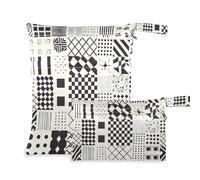 Amooorous Black Nose Congestion Lot de 2 sacs de maillot de bain irrégulier abstrait anti-désordre pour voyager avec poignées pour couches de bébé, plage