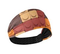 Amooorous Blocs de construction de couleur marron antidérapants pour femmes, bandeaux élastiques tendance pour femme, pour le yoga, le lavage du visage, le tennis, banda para el cabello