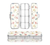 Amooorous Boîte à crayons en plastique transparent conçue pour le football | Grand étui à stylos double plateau pour papeterie avec bouton-pression et couvercle