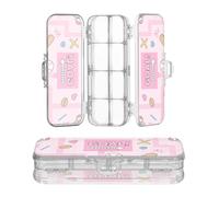 Amooorous Boîte à crayons en plastique transparent Motif Labyrinthe Rose
