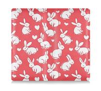 Amooorous Bunny Line - Porte-cartes de Saint-Valentin en cuir synthétique avec motif cœur - Porte-cartes d'assurance - Porte-documents essentiels pour permis de conduire, lapin line art coeur