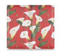 Amooorous Cartoon Calla Lily Flower Red Premium Cuir Toursuit Voiture Immatriculation et Assurance Card Holder Essential Car Wallet Case for Cards, Essential Document Driver License, Dessin animé