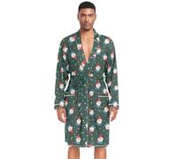 Amooorous Cartoon Sequins Merry Christmas Nains Peignoir de bain classique pour homme Robe de nuit longue chemise de nuit pour homme Col en V Chemises de nuit bata para Hombres para levantarse After