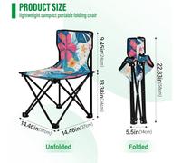 Amooorous Chaises de camping pliantes ultra légères et pliables pour adultes - Motif feuilles tropicales - Hibiscus rouge - Étoile de mer - Style hawaïen - Sac de transport inclus pour les voyages et