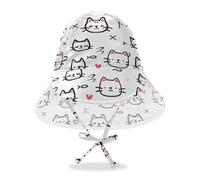 Amooorous Chapeau de soleil mignon pour bébé garçon fille motif chaton dessin animé chapeau de plage UPF 50 large bord voyage