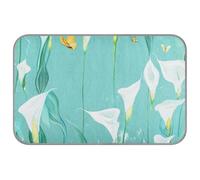 Amooorous Chic Calla Lily Tapis de refroidissement pour chien avec fleurs turquoises - Lit auto-rafraîchissant pour chien - Tapis de voyage non électrique pour chien - Tapette rafraîchissante pour