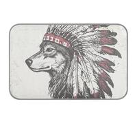 Amooorous Coiffe de cowboy de l'ouest indien, style tribal de loup, noir, couverture d'été pour chiens de taille moyenne, tapis de glace lavable et auto-rafraîchissant pour chihuahua, cama