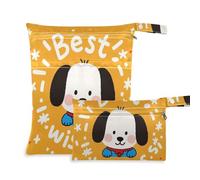 Amooorous Customized Wishes Caton Lovely Lot de 2 sacs humides anti-désordre pour bébés avec poignées pour le yoga, la gym