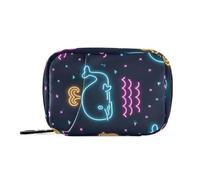Amooorous Été Néon Baleine Balance Noir Sac Médicament Sac à Main avec Compartiments Amovibles Réutilisable Pilule Organisation Voyage pour Sac à Main