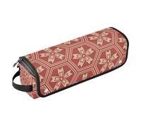 Amooorous Étui de voyage 2 en 1 pour fer à friser avec coussinet résistant à la chaleur étanche pour fer à friser plat, fer à lisser, fer à friser, sac de voyage japonais rouge pour outils