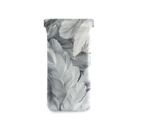 Amooorous Étui de voyage portable en cuir synthétique pour lunettes de soleil - Gris plume - Translucide - Pour homme et femme