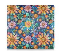 Amooorous Étui portefeuille essentiel en cuir synthétique pour cartes d'immatriculation et permis de conduire documents essentiels, Fleurs mandala colorées, 1 size