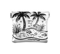 Amooorous Exotic Ocean Palm Tree Petit sac à main en cuir pour femme avec porte-cartes mignon, Palmier exotique de l'océan, 1 size