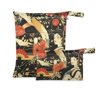 Amooorous Fairy Lot de 2 sacs à linge imperméables de style japonais pour bébé avec poignées pour le bain, la piscine