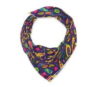 Amooorous Foulard carré en soie avec motif de pizza et de fruits et hamburgers colorés pour cheveux indiens pour la tête bufandas para mujer