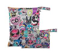 Amooorous Graffiti Art Trend Play Lot de 2 sacs à langer imperméables avec poignées pour salle de sport