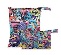 Amooorous Graffiti Art Trend Play Stickers étanches Sacs secs Lot de 2 essentiels de voyage pour bébé avec poignées pour le yoga et le yoga