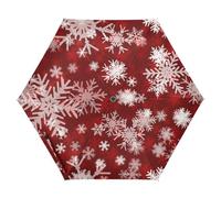 Amooorous Grand parapluie de Noël rouge UV50+ sous le soleil, coupe-vent, résistant au soleil, imperméable, pour la pluie, grand sombrillas de lluvia à ouverture automatique