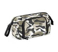 Amooorous Grande trousse à crayons marron militaire de grande capacité avec poignée pour homme et lycée