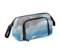 Amooorous Grande trousse à crayons multifonction de grande capacité pour infirmière, école préparatoire, néo-réalisme, guimauve, arc-en-ciel, nuages blancs