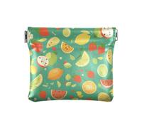 Amooorous Green Fresh Fruits Summer Porte-monnaie en cuir PU pour femme Mignon porte-cartes et clés Organisateurs pour femmes, fruits verts frais été, 1 size