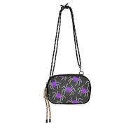 Amooorous Happy Halloween Spider Petit sac à bandoulière gris pour homme avec fentes pour cartes de crédit Take a walk bolsas de mano para mujer