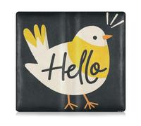 Amooorous Hello Cartoon Mignon Oiseau blanc en cuir de qualité supérieure pour carte d'immatriculation et assurance auto essentiels pour carte d'identité, permis de conduire, cartes d'information clés