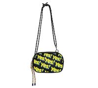 Amooorous Jaune Oui Noir Sac à Bandoulière Femme Imperméable avec Sangle Réglable Sac pour Téléphone Portable Take a Walk Bolsa de Mano Para Mujer Elegant